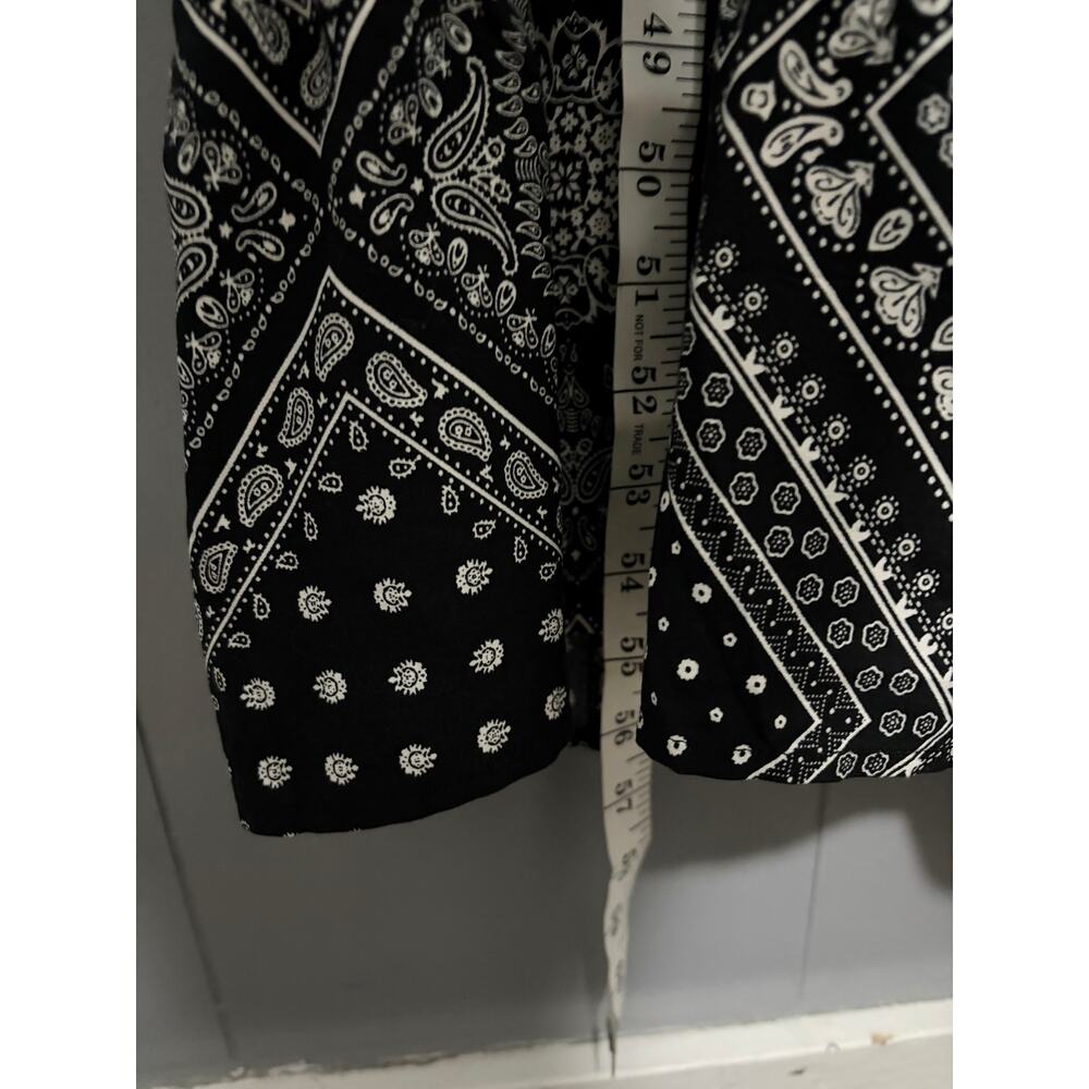 THML Black Embroidered Bandana Print Relaxed Fit Boho Southwestern Midi Dress L - Picture 4 of 9